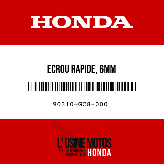 image de 90310-GC8-000 ECROU RAPIDE, 6MM