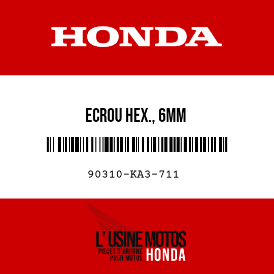 image de 90310-KA3-711 ECROU HEX., 6MM