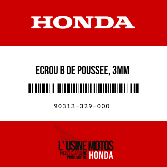 image de 90313-329-000 ECROU B DE POUSSEE, 3MM