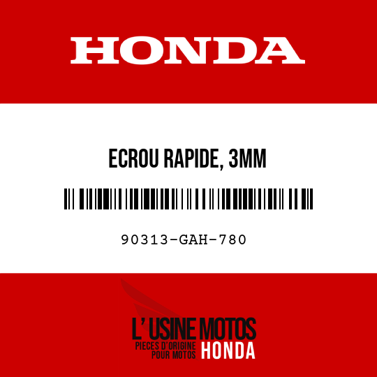 image de 90313-GAH-780 ECROU RAPIDE, 3MM