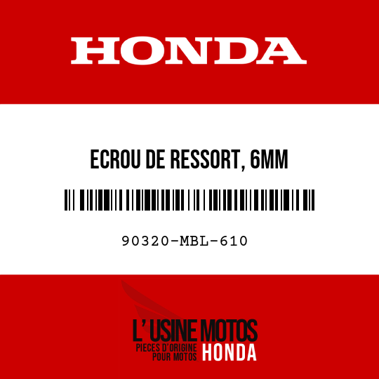 image de 90320-MBL-610 ECROU DE RESSORT, 6MM