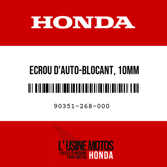 image de 90351-268-000 ECROU D'AUTO-BLOCANT, 10MM