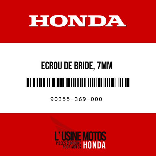 image de 90355-369-000 ECROU DE BRIDE, 7MM