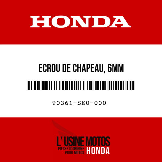 image de 90361-SE0-000 ECROU DE CHAPEAU, 6MM