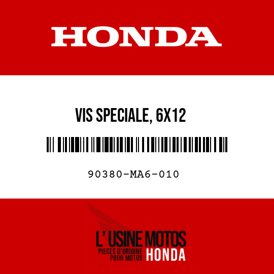 image de 90380-MA6-010 VIS SPECIALE, 6X12