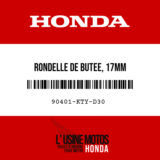 image de 90401-KTY-D30 RONDELLE DE BUTEE, 17MM