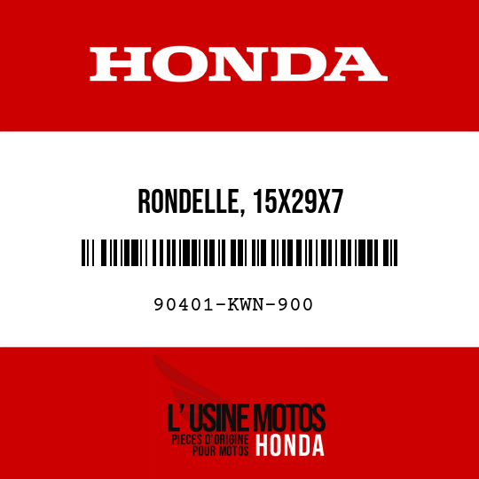 image de 90401-KWN-900 RONDELLE, 15X29X7