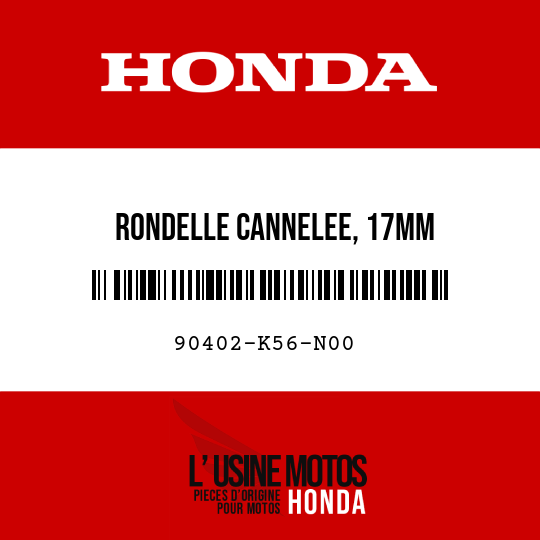 image de 90402-K56-N00 RONDELLE CANNELEE, 17MM