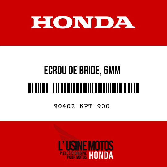 image de 90402-KPT-900 ECROU DE BRIDE, 6MM