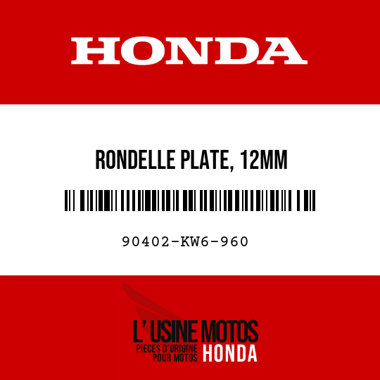 image de 90402-KW6-960 RONDELLE PLATE, 12MM