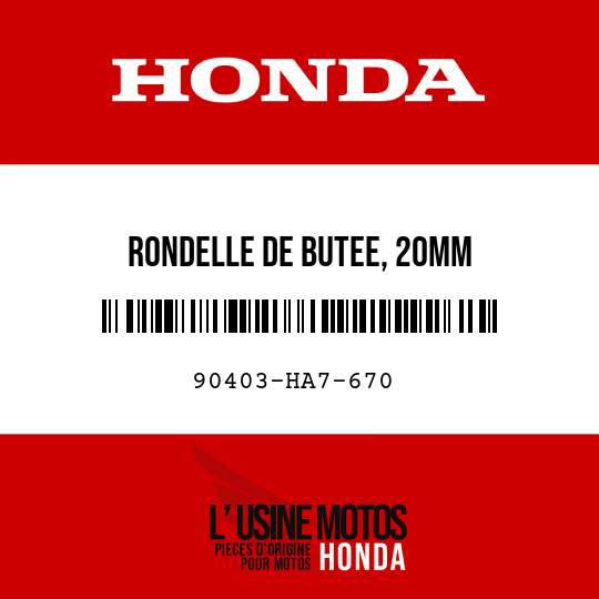 image de 90403-HA7-670 RONDELLE DE BUTEE, 20MM