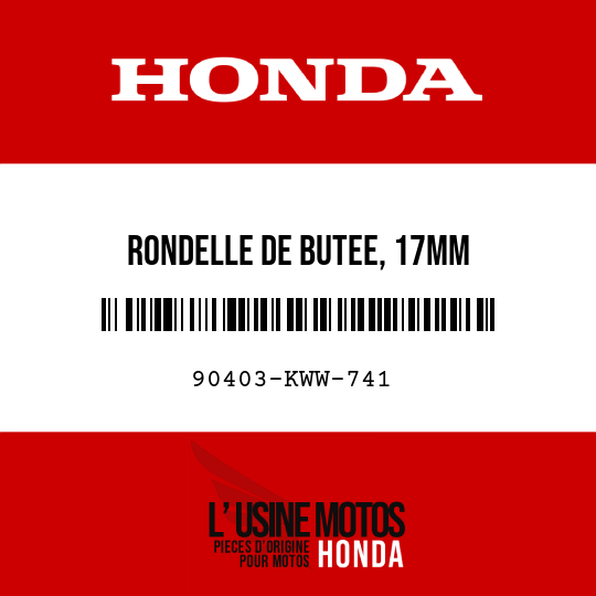 image de 90403-KWW-741 RONDELLE DE BUTEE, 17MM