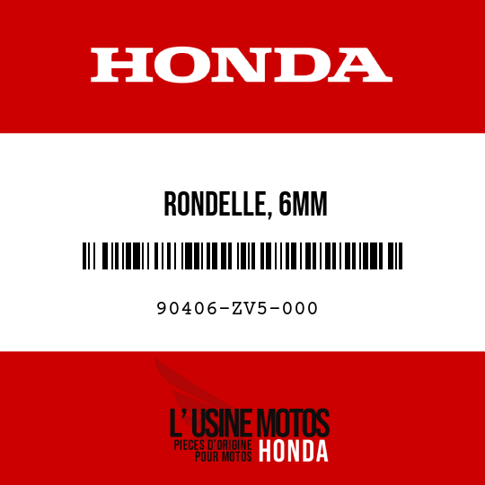 image de 90406-ZV5-000 RONDELLE, 6MM