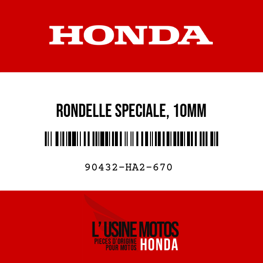image de 90432-HA2-670 RONDELLE SPECIALE, 10MM