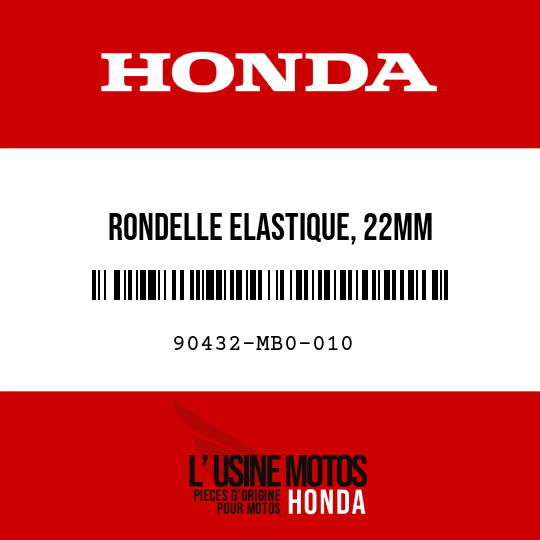 image de 90432-MB0-010 RONDELLE ELASTIQUE, 22MM