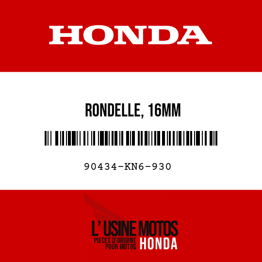 image de 90434-KN6-930 RONDELLE, 16MM