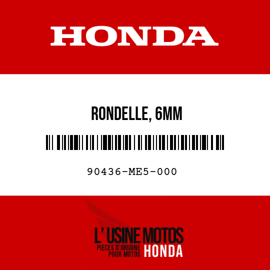 image de 90436-ME5-000 RONDELLE, 6MM