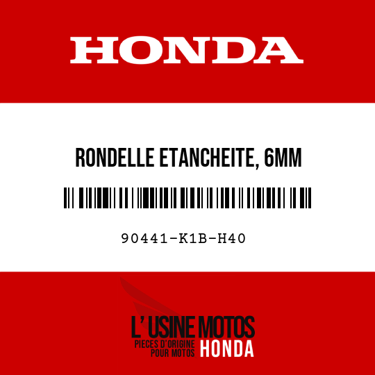 image de 90441-K1B-H40 RONDELLE ETANCHEITE, 6MM