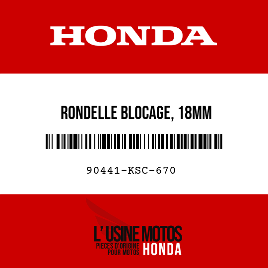 image de 90441-KSC-670 RONDELLE BLOCAGE, 18MM