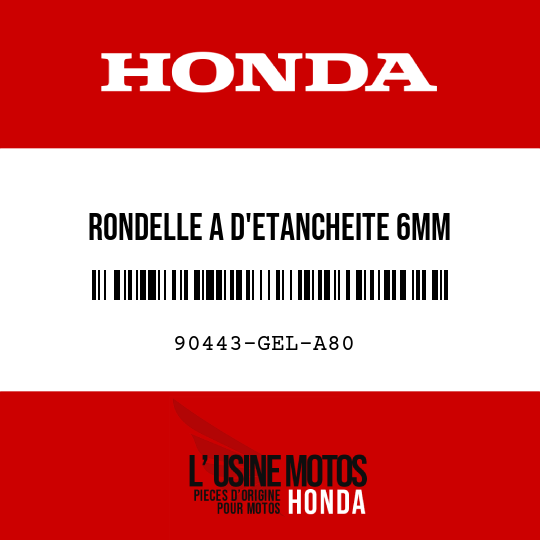 image de 90443-GEL-A80 RONDELLE A D'ETANCHEITE 6MM