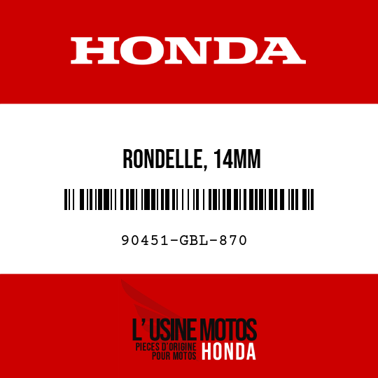 image de 90451-GBL-870 RONDELLE, 14MM