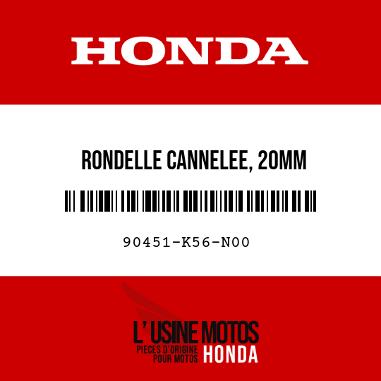 image de 90451-K56-N00 RONDELLE CANNELEE, 20MM