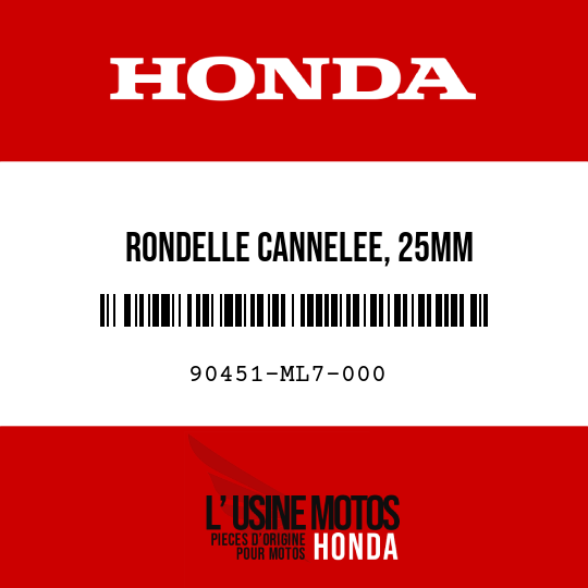 image de 90451-ML7-000 RONDELLE CANNELEE, 25MM