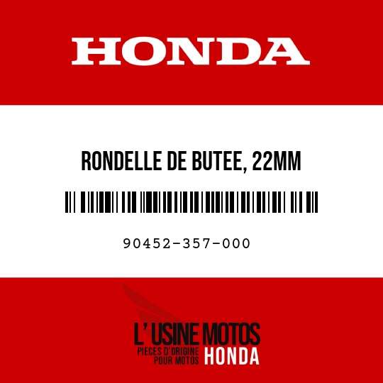image de 90452-357-000 RONDELLE DE BUTEE, 22MM