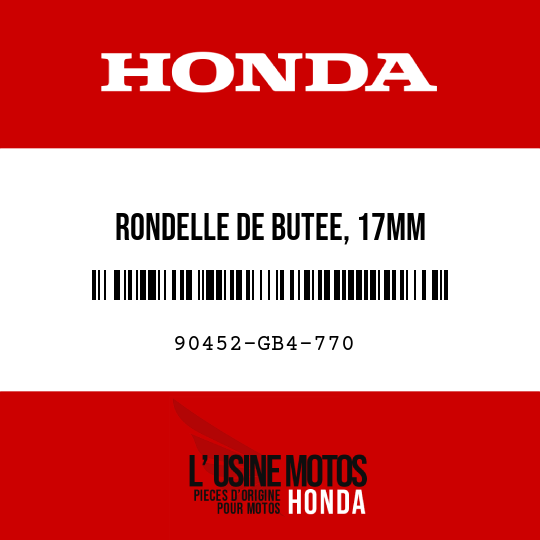 image de 90452-GB4-770 RONDELLE DE BUTEE, 17MM