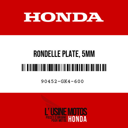 image de 90452-GK4-600 RONDELLE PLATE, 5MM