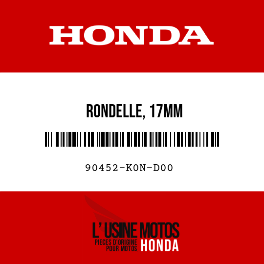 image de 90452-K0N-D00 RONDELLE, 17MM