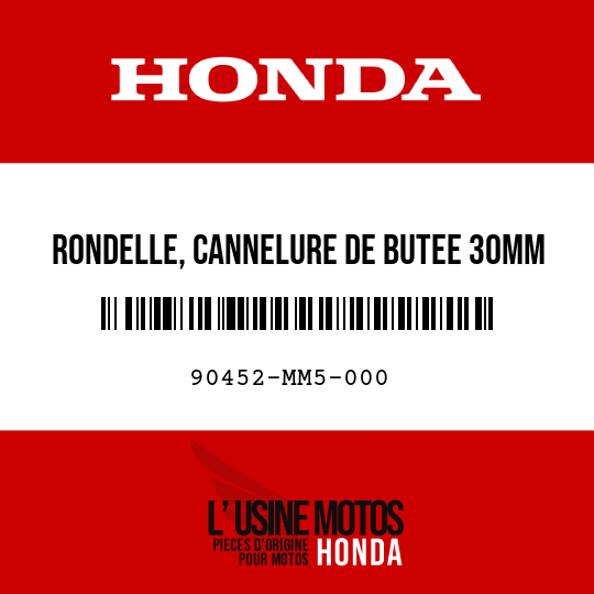 image de 90452-MM5-000 RONDELLE, CANNELURE DE BUTEE 30MM