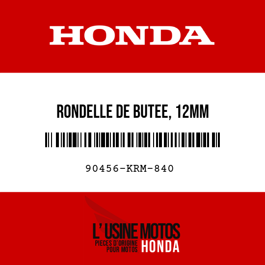 image de 90456-KRM-840 RONDELLE DE BUTEE, 12MM