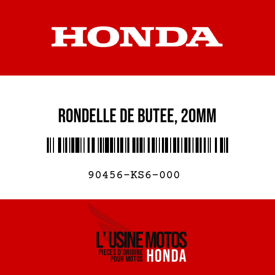 image de 90456-KS6-000 RONDELLE DE BUTEE, 20MM