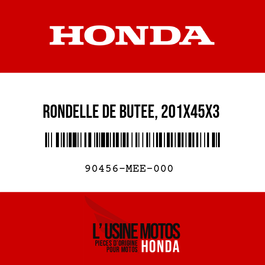 image de 90456-MEE-000 RONDELLE DE BUTEE, 201X45X3