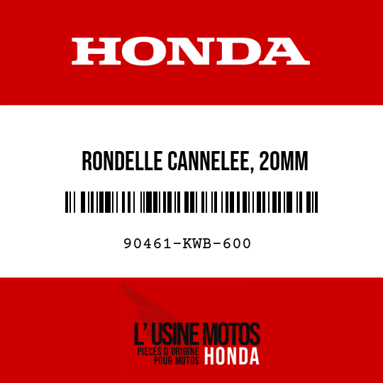 image de 90461-KWB-600 RONDELLE CANNELEE, 20MM