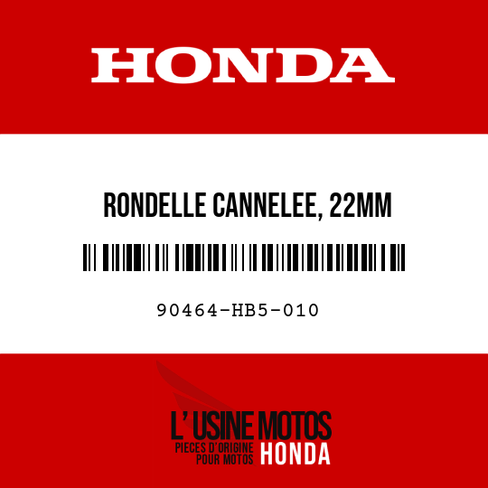 image de 90464-HB5-010 RONDELLE CANNELEE, 22MM