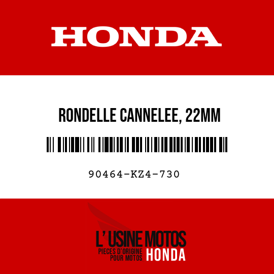 image de 90464-KZ4-730 RONDELLE CANNELEE, 22MM