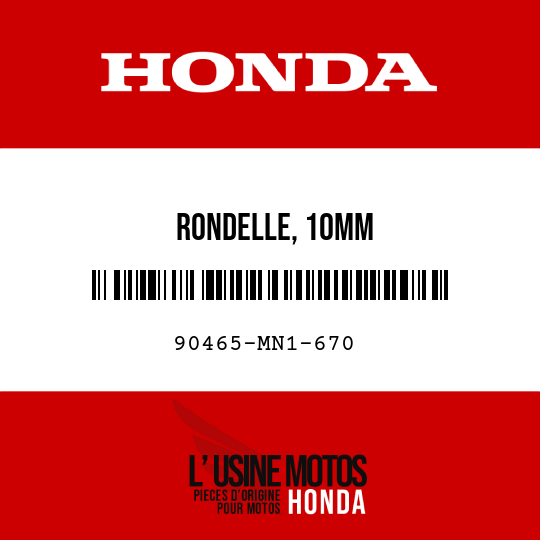 image de 90465-MN1-670 RONDELLE, 10MM