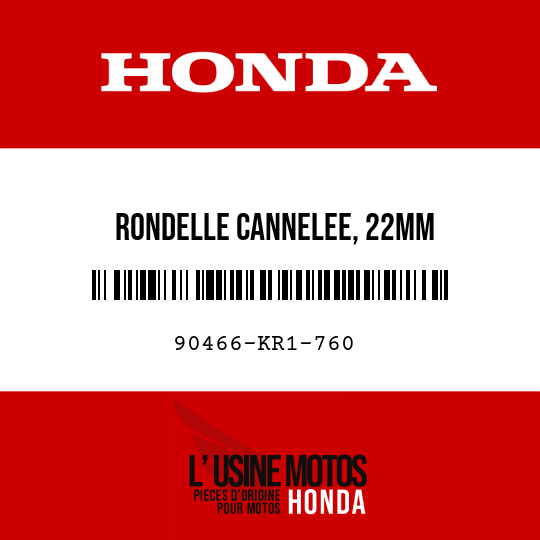 image de 90466-KR1-760 RONDELLE CANNELEE, 22MM