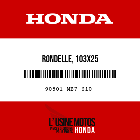 image de 90501-MB7-610 RONDELLE, 103X25