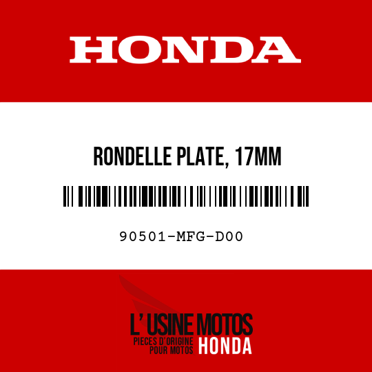 image de 90501-MFG-D00 RONDELLE PLATE, 17MM