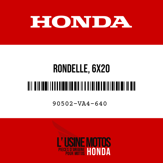 image de 90502-VA4-640 RONDELLE, 6X20