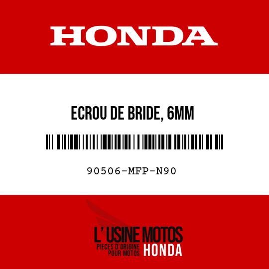 image de 90506-MFP-N90 ECROU DE BRIDE, 6MM