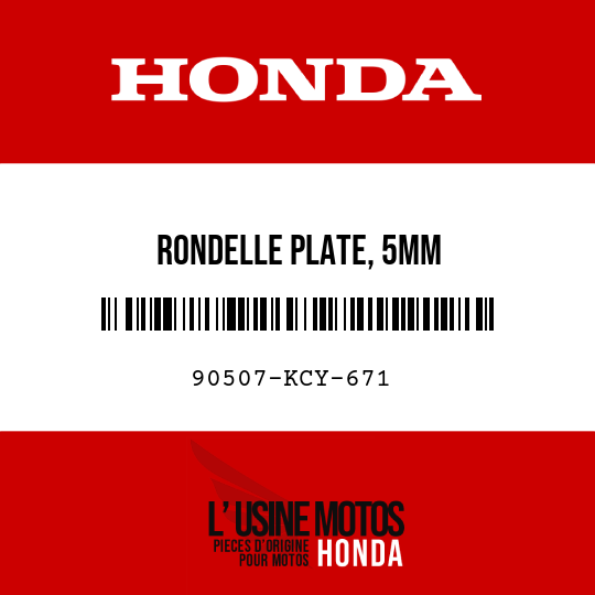 image de 90507-KCY-671 RONDELLE PLATE, 5MM