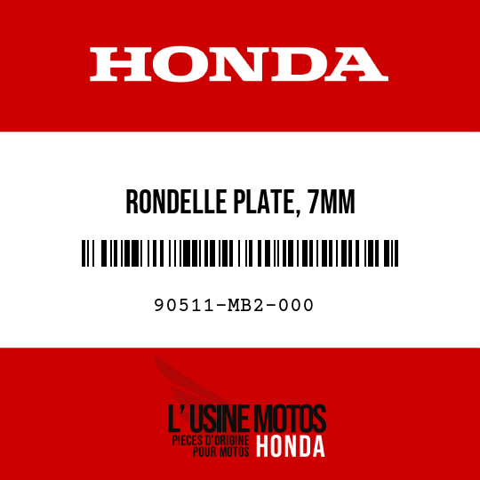 image de 90511-MB2-000 RONDELLE PLATE, 7MM