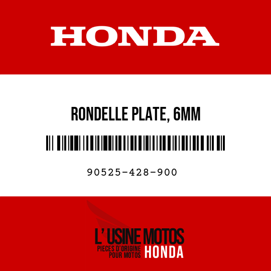 image de 90525-428-900 RONDELLE PLATE, 6MM