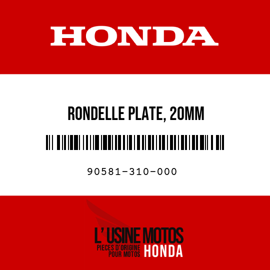 image de 90581-310-000 RONDELLE PLATE, 20MM
