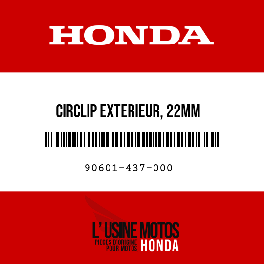 image de 90601-437-000 CIRCLIP EXTERIEUR, 22MM