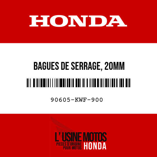 image de 90605-KWF-900 BAGUES DE SERRAGE, 20MM